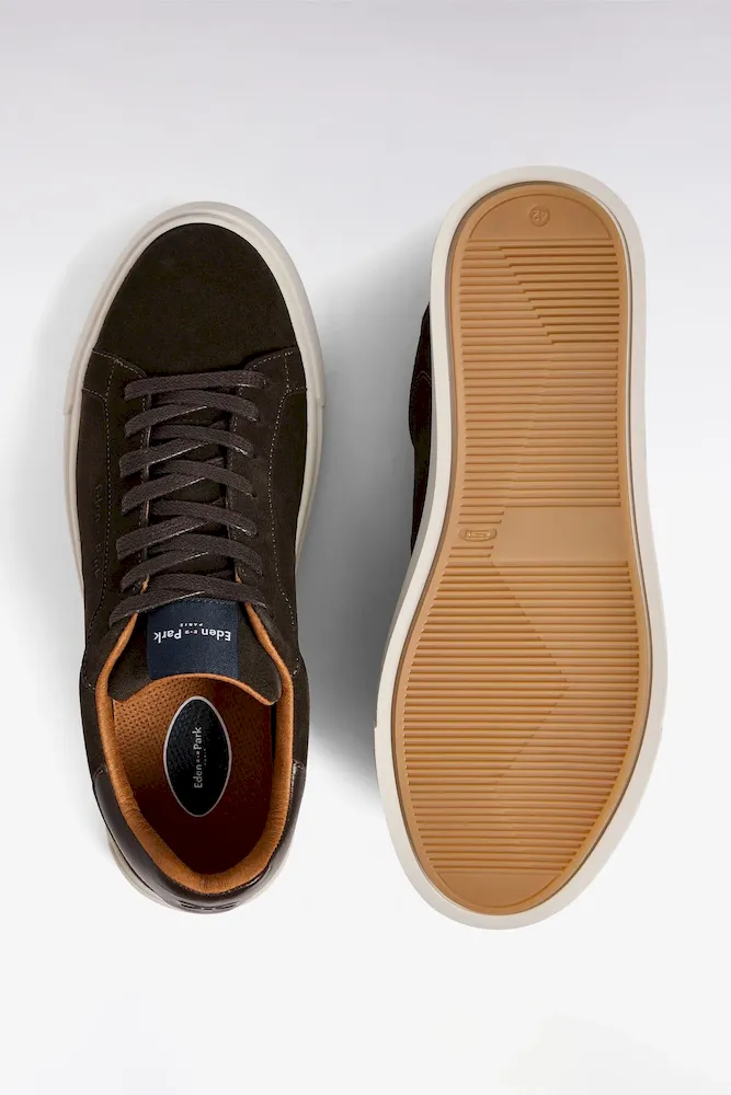 Baskets Basses En Cuir Suédé Marron