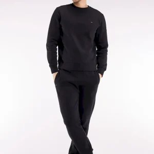 Jogging en molleton gratté noir coupe droite