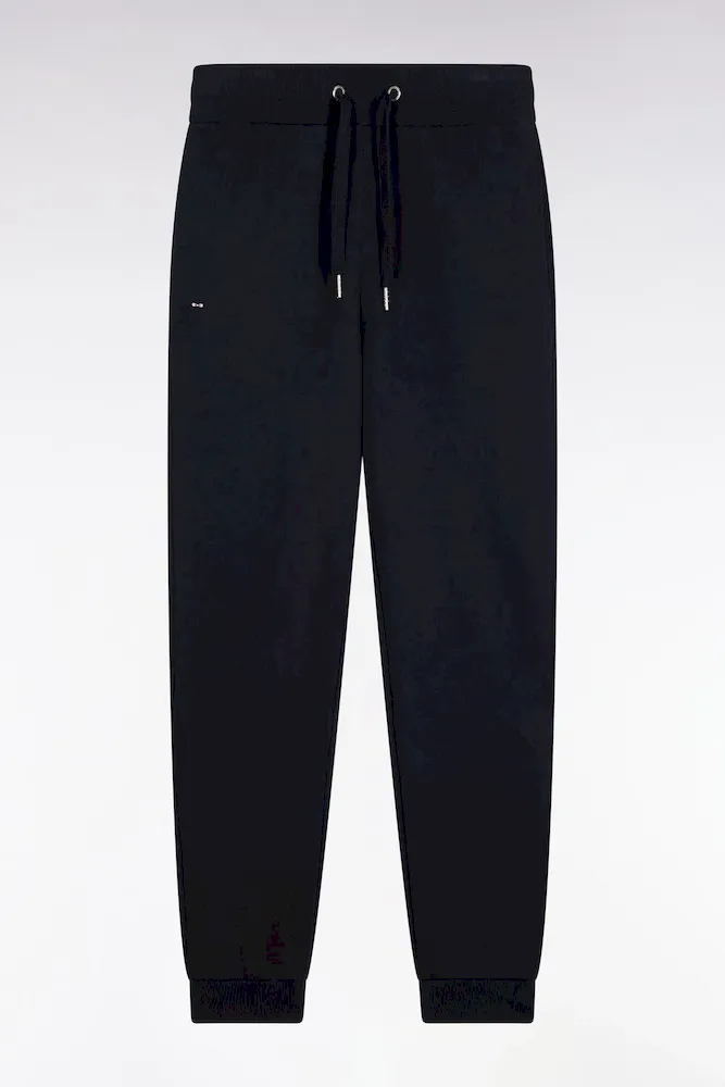 Jogging En Molleton Gratté Marine Coupe Droite