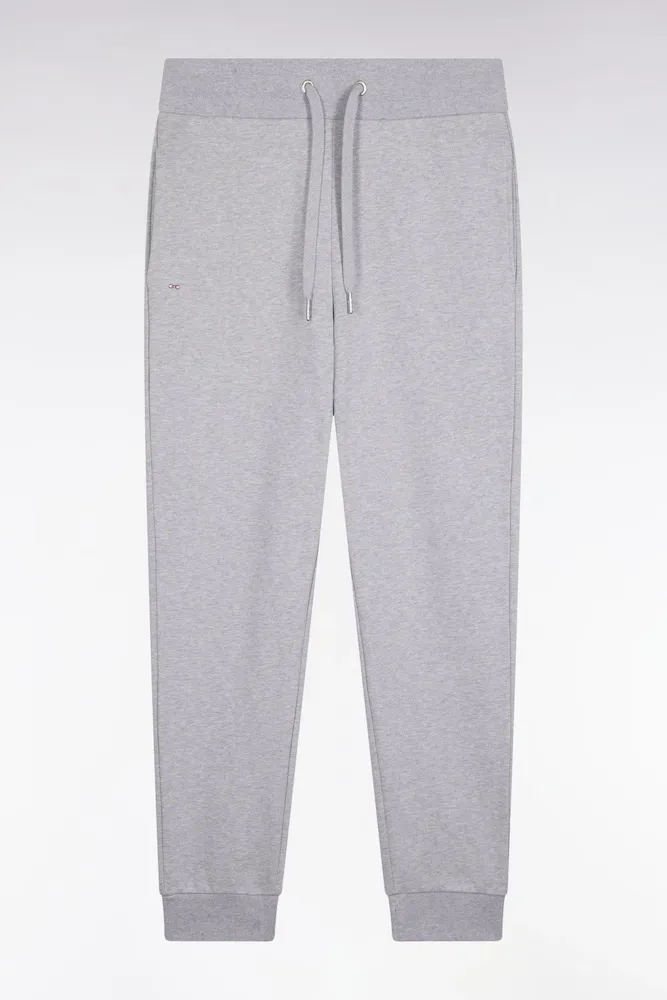 Jogging En Molleton Gratté Gris Coupe Droite