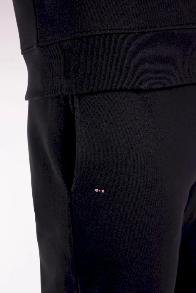 Jogging en molleton gratté noir coupe droite – Bild 4