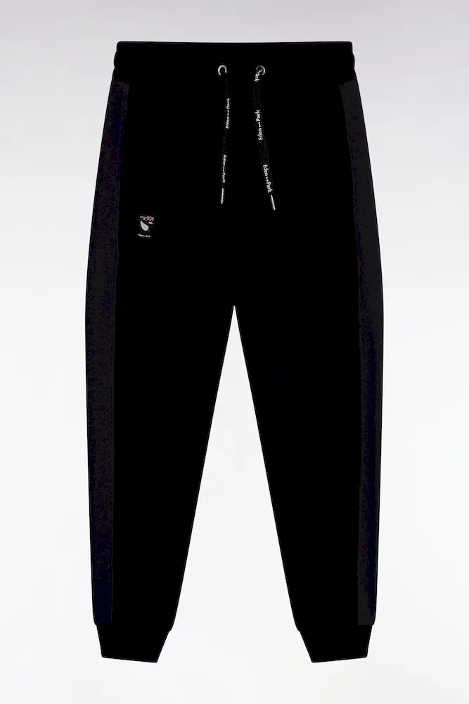 Jogging En Molleton Gratté Noir Entrées De Poches Rayées Coupe Relaxed