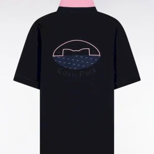 Alternative view of Maillot à manches courtes en coton rayé rose et marine