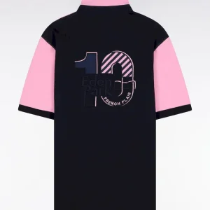 Alternative view of Maillot à manches courtes en coton bicolore marine et rose