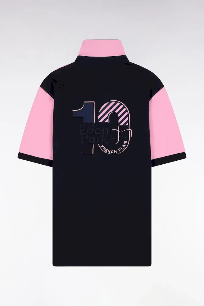 Maillot à Manches Courtes En Coton Bicolore Marine Et Rose