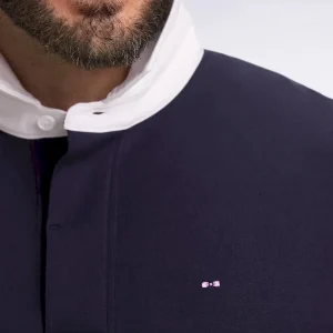 Alternative view of Maillot manches longues en jersey de coton Pima marine coupe droite