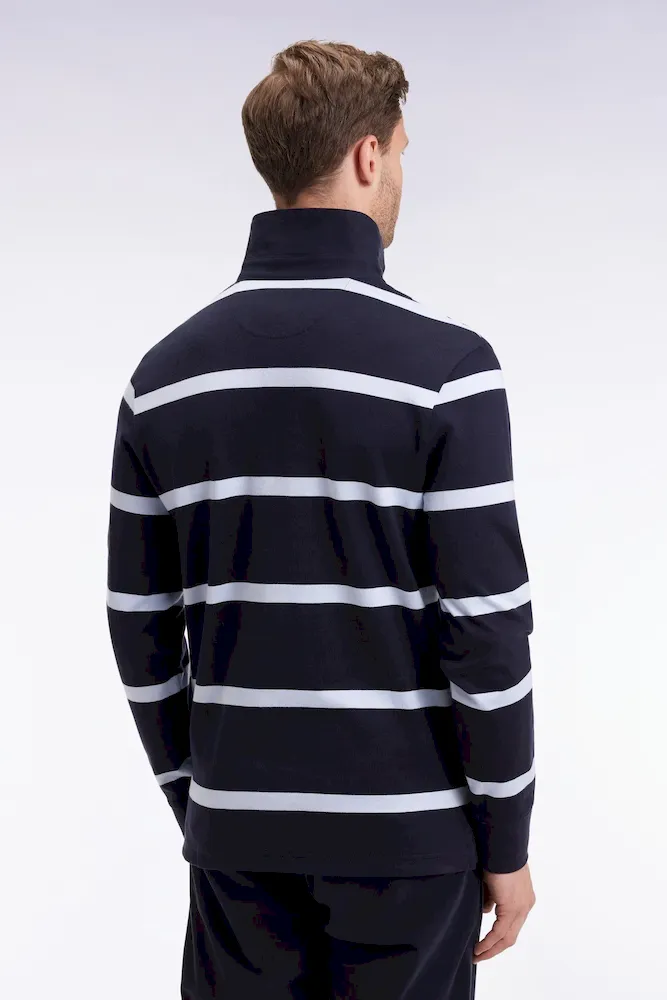 Maillot manches longues en jersey de coton marine à rayures ciel – Bild 5