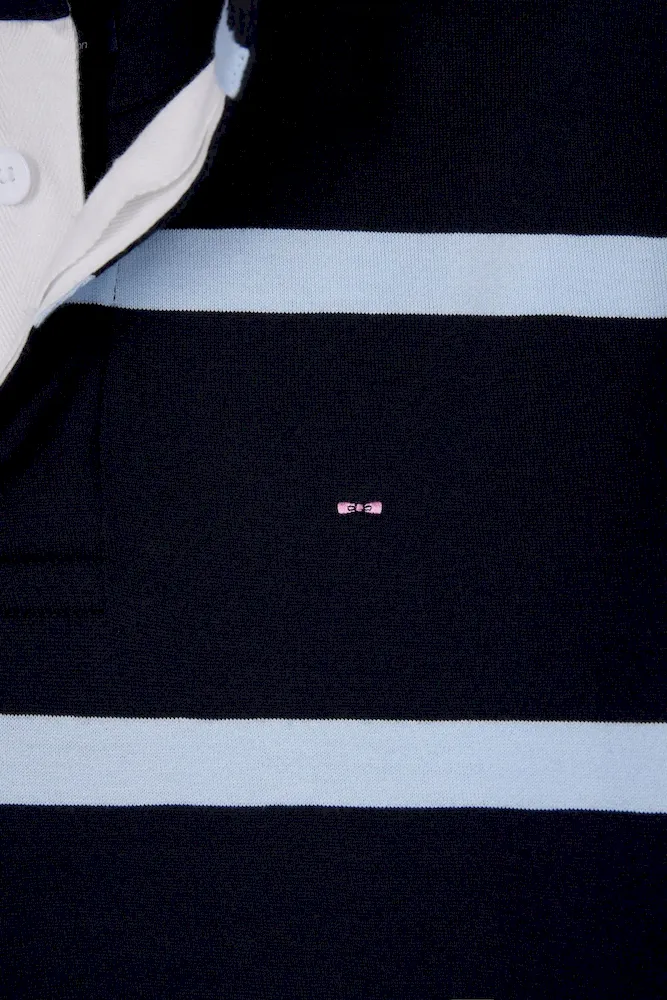 Maillot manches longues en jersey de coton marine à rayures ciel – Bild 6