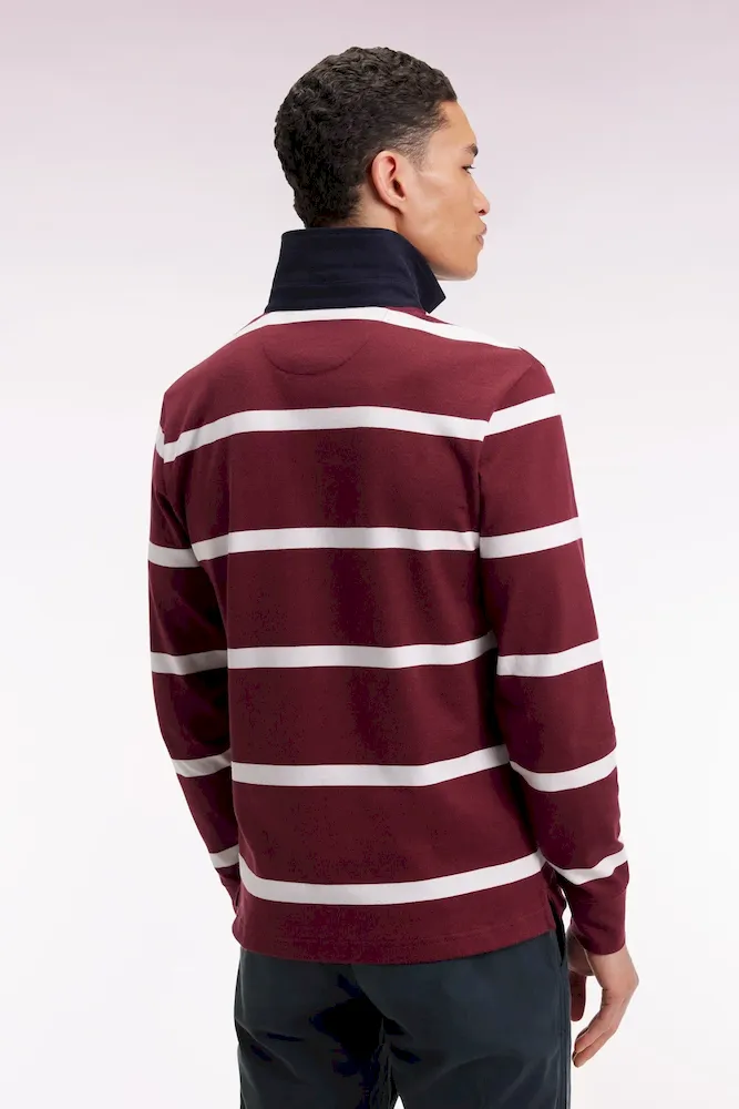 Maillot manches longues en jersey de coton bordeaux à rayures blanches – Bild 5