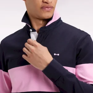 Maillot à manches longues en jersey épais marine broderie dos coupe droite