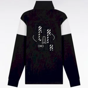 Alternative view of Maillot à manches longues en jersey bicolore noir et blanc coupe droite