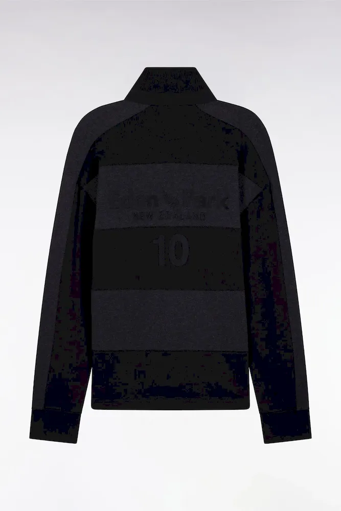 Maillot à Manches Longues Rayé Nouvelle Zélande En Jersey De Coton épais Gris