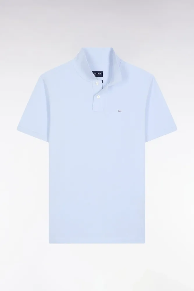 Polo Manches Courtes En Coton Pima Ciel Coupe Droite