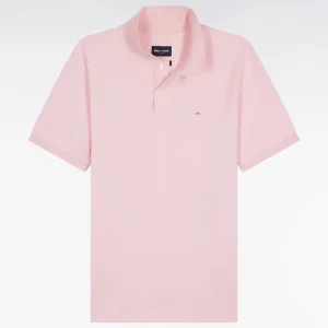 Alternative view of Polo manches courtes en coton Pima rose coupe droite