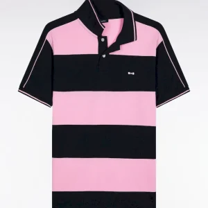 Alternative view of Polo cerclé en piqué coton à manches courtes en coton marine