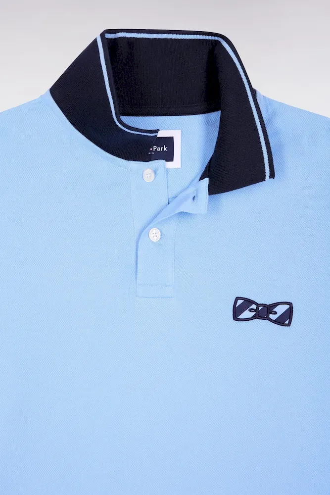 Polo à manches courtes en coton ciel broderie cerclée – Bild 6