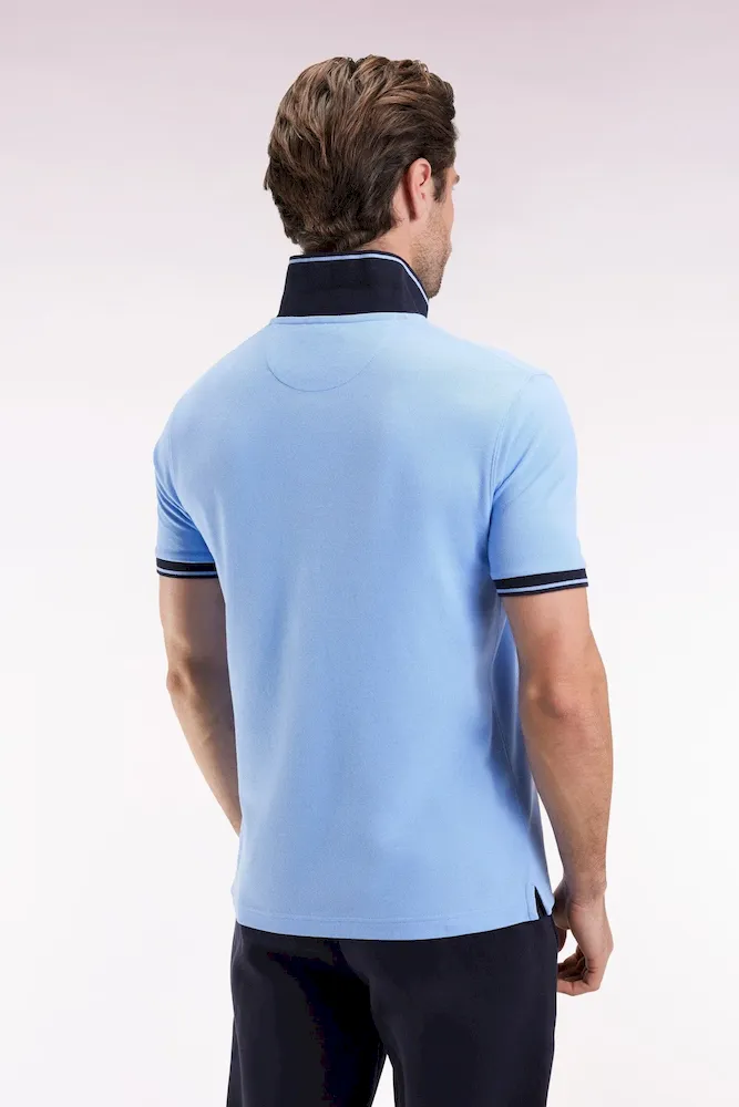 Polo à manches courtes en coton ciel broderie cerclée – Bild 5