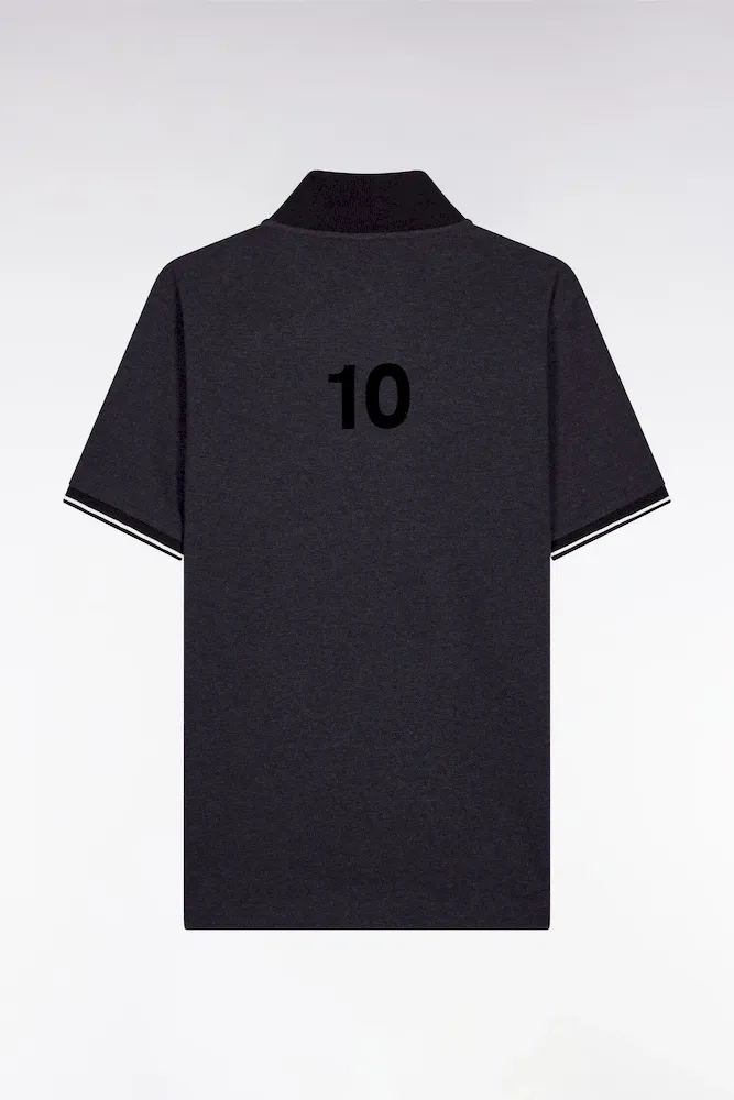 Polo Manches Courtes Nouvelle Zélande En Piqué Coton Gris Coupe Ample