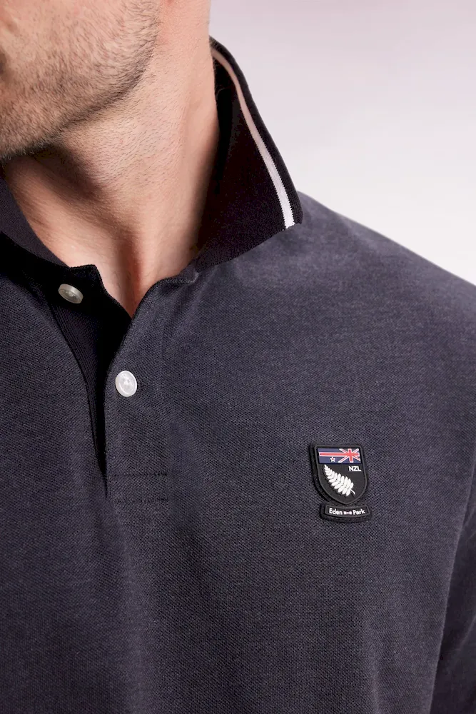 Polo manches courtes Nouvelle Zélande en piqué coton gris coupe ample – Bild 4