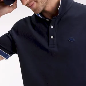 Polo manches courtes en coton marine coupe ample