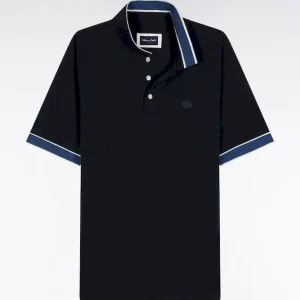 Alternative view of Polo manches courtes en coton marine coupe ample