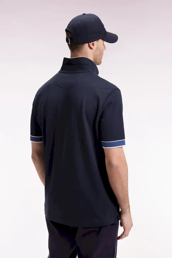 Polo manches courtes en coton marine coupe ample – Bild 6