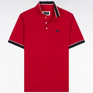 Alternative view of Polo manches courtes en coton rouge coupe ample