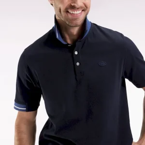 Polo à manches courtes marine coupe ample