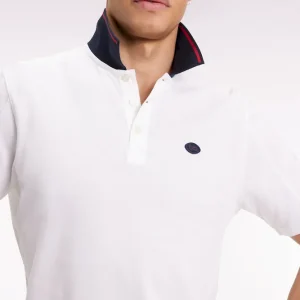 Polo à manches courtes blanc coupe ample