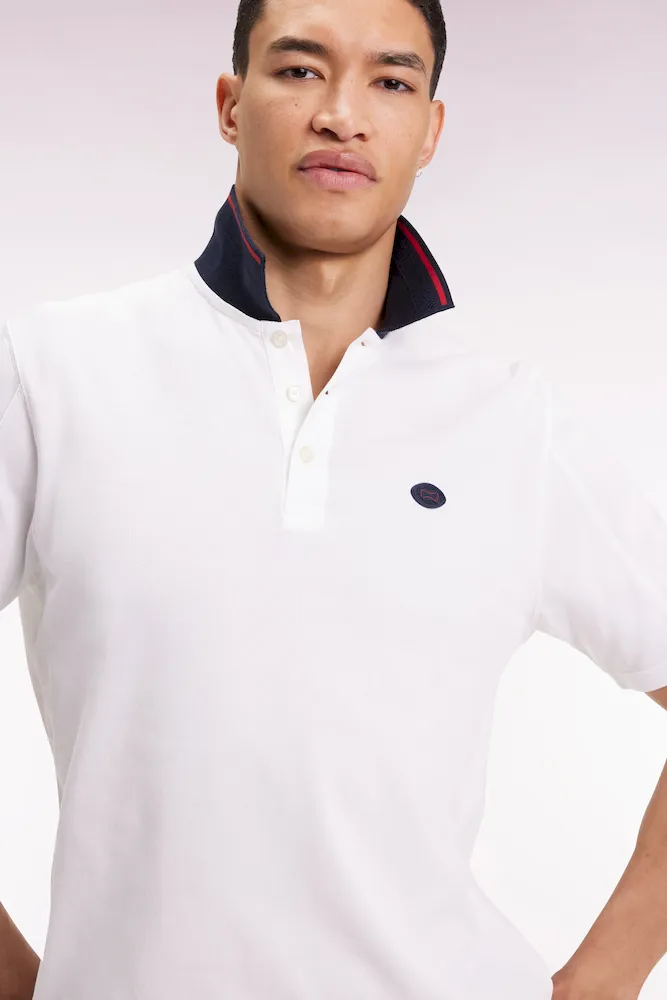 Polo à manches courtes blanc coupe ample