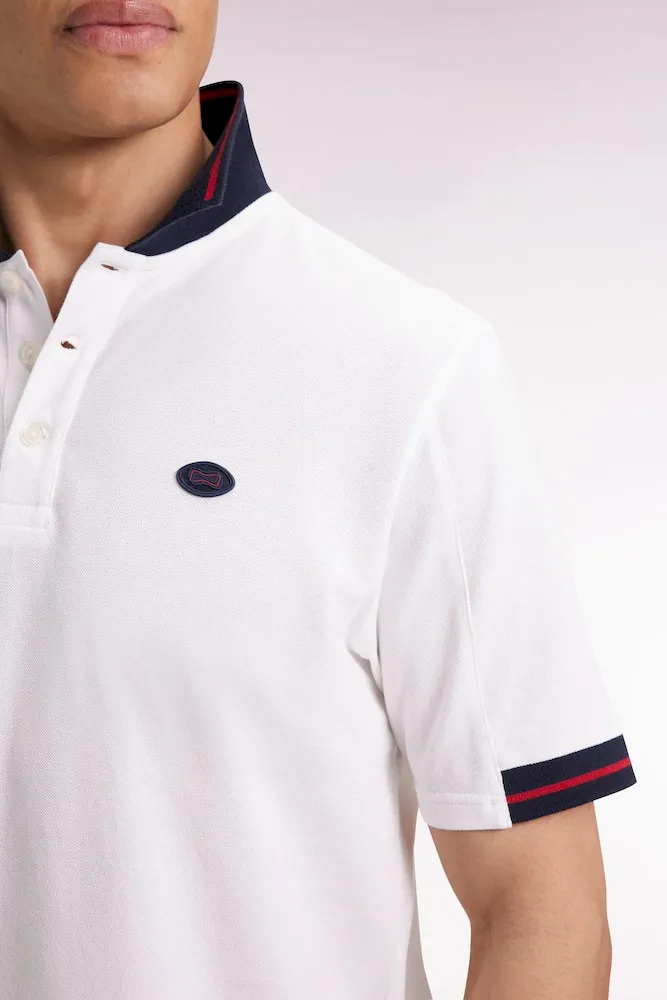 Polo à manches courtes blanc coupe ample – Bild 4