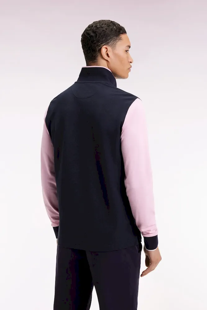 Polo à manches longues bicolore marine et rose à nœud papillon – Bild 5