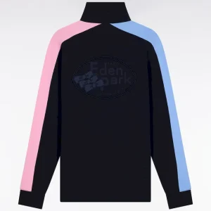 Alternative view of Polo à manches longues marine à découpes manches tricolores