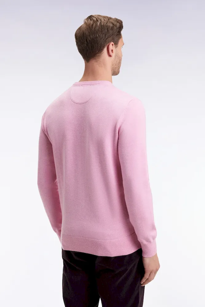 Pull col rond en laine et coton rose – Bild 5
