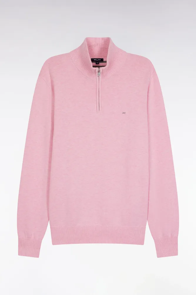 Pull Col Camionneur En Laine Et Coton Rose