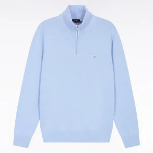 Alternative view of Pull col camionneur en laine et coton ciel