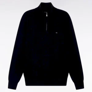 Alternative view of Pull col camionneur en laine et coton noir