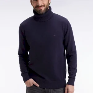 Alternative view of Pull col roulé en laine et coton marine