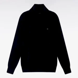 Alternative view of Pull col roulé en laine et coton noir