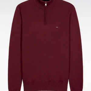 Alternative view of Pull col camionneur en coton épais bordeaux