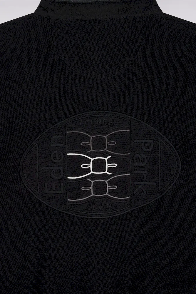 Pull col maillot en coton noir dos brodé – Bild 6