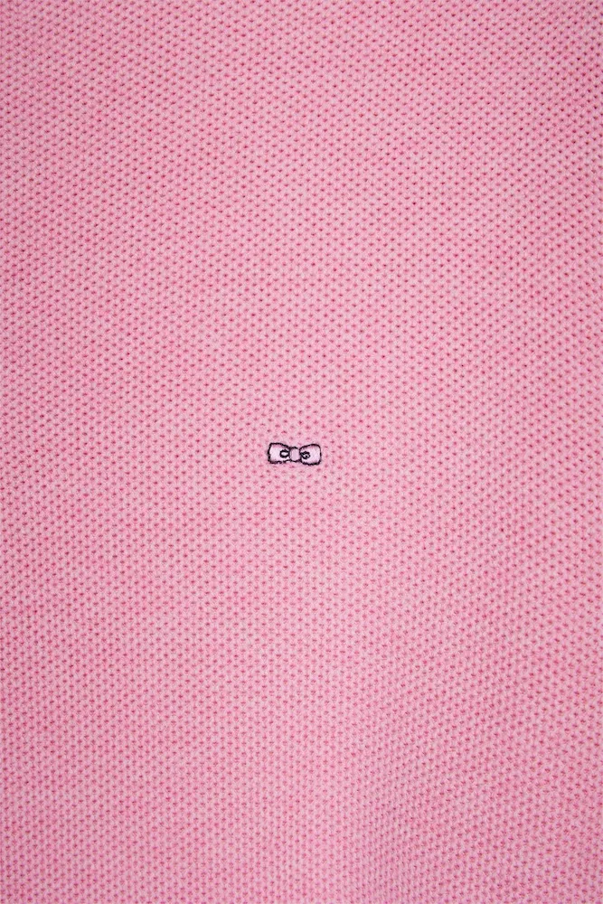 Pull col camionneur en coton nid d'abeille rose – Bild 6