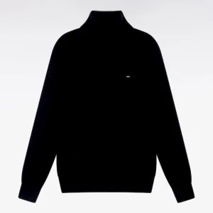 Alternative view of Pull col roulé en laine mérinos noir