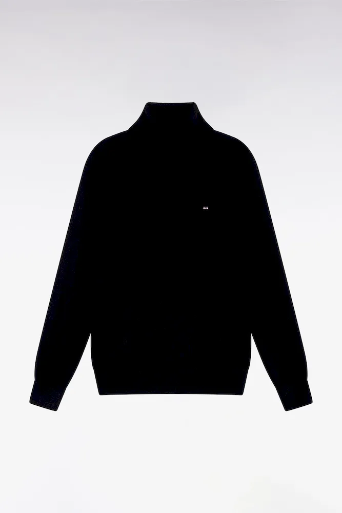 Pull Col Roulé En Laine Mérinos Noir