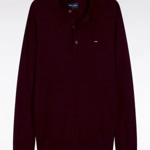 Alternative view of Pull col maillot en laine mérinos bordeaux