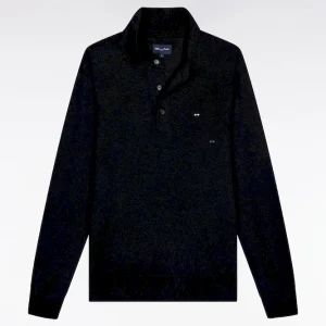 Alternative view of Pull col maillot en laine mérinos noir