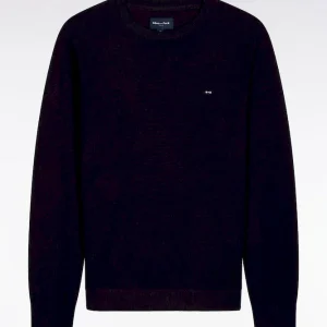 Alternative view of Pull col rond en laine mérinos marine