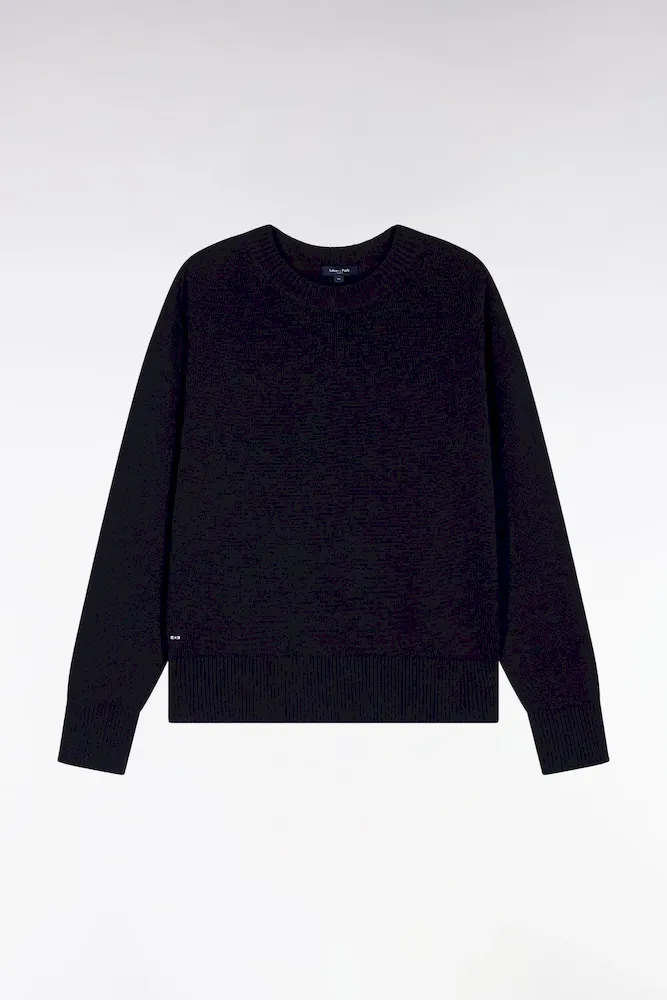 Pull à Col Rond En Laine Et Coton Marine Coupe Relaxed