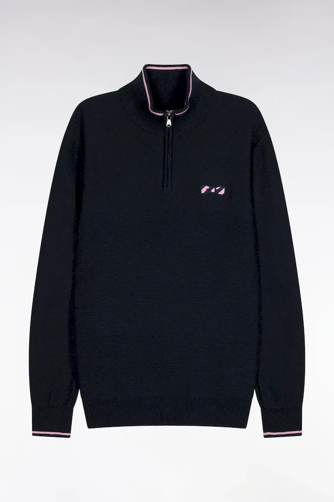 Pull Col Camionneur En Coton Marine à Nœud Papillon