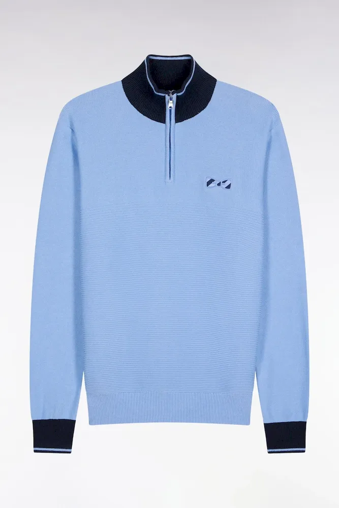 Pull Col Camionneur En Coton Ciel à Nœud Papillon